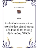 Đề tài: Kinh tế nhà nước và vai trò chủ đạo của nó trong nền kinh tế thị trường định hướng XHCN