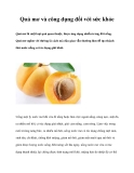 Quả mơ và công dụng đối với sức khỏe