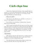 Cách chọn hoa