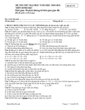 ĐỀ THI THỬ ĐẠI HỌC NĂM 2011  – MÔN SINH HỌC_Đề 7