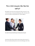 Tìm cơ hội trong giao tiếp: Bạn làm nghề gì?