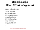 Bài thảo luận Cơ sở thông tin số