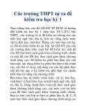 Các trường THPT tự ra đề kiểm tra học kỳ 1