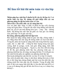 Để làm tốt bài thi môn toán và văn lớp 9