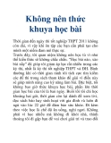 Không nên thức khuya học bài
