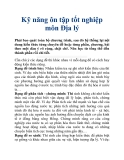 Kỹ năng ôn tập tốt nghiệp môn Địa lý