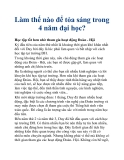 Làm thế nào để tỏa sáng trong 4 năm đại học?