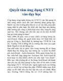 Quyết tâm ứng dụng CNTT vào dạy học