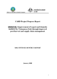 Dự án khoa học: Improvement of export and domestic markets for Vietnamese fruit through improved post-harvest and supply chain management (MS8)