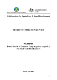 Báo cáo nghiên cứu khoa học: Better Breeds of Common carp (Cyprinus Project Name carpio L.) for Small-scale Fish Farmers (PROJECT COMPLETION REPORT) 