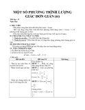 MỘT SỐ PHƯƠNG TRÌNH LƯỢNG GIÁC ĐƠN GIẢN (tt)