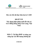 Báo cáo nghiên cứu nông nghiệp " Xây dựng biện pháp nuôi tốt cho cá tra ở đồng bằng sông Cửu Long, Việt Nam " MS5, MS7