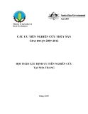 Báo cáo nghiên cứu nông nghiệp " CÁC ƯU TIÊN NGHIÊN CỨU THỦY SẢN GIAI ĐOẠN 2007-2012 - XÁC ĐỊNH ƯU TIÊN NGHIÊN CỨU TẠI NHA TRANG "