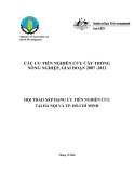 Báo cáo nghiên cứu nông nghiệp " CÁC ƯU TIÊN NGHIÊN CỨU CÂY TRỒNG NÔNG NGHIỆP, GIAI ĐOẠN 2007 -2012 HỘI THẢO XẾP HẠNG ƯU TIÊN NGHIÊN CỨU TẠI HÀ NỘI VÀ TP. HỒ CHÍ MINH "