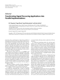 Báo cáo hóa học: " Editorial Transforming Signal Processing Applications into Parallel Implementations"