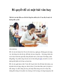 Bí quyết để có một bài văn hay 