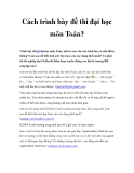 Cách trình bày đề thi đại học môn Toán? 