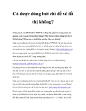 Có được dùng bút chì để vẽ đồ thị không? 