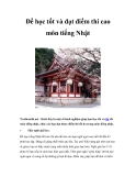 Để học tốt và đạt điểm thi cao môn tiếng Nhật 