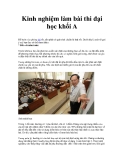 Kinh nghiệm làm bài thi đại học khối AĐ 