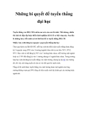 Những bí quyết để tuyển thẳng đại học 