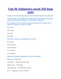 Unit 38. Subjunctive mood (Thể bàng cách)