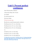 Unit 9. Present perfect continuous