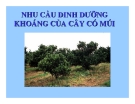 Báo cáo nghiên cứu nông nghiệp " NHU NHU CẦU DINH DƯỠNG KHOÁNG CỦA CÂY CÓ MÚI"