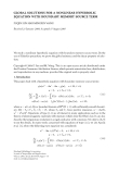 Báo cáo hóa học: "GLOBAL SOLUTIONS FOR A NONLINEAR HYPERBOLIC EQUATION WITH BOUNDARY MEMORY SOURCE TERM"