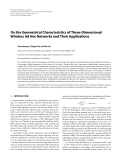 Báo cáo hóa học: "  On the Geometrical Characteristics of Three-Dimensional Wireless Ad Hoc Networks and Their Applications"