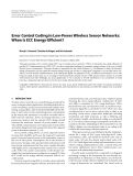 Báo cáo hóa học: " Error Control Coding in Low-Power Wireless Sensor Networks: When Is ECC Energy-Efﬁcient?"