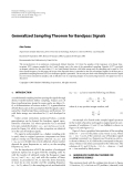 Báo cáo hóa học: "  Generalized Sampling Theorem for Bandpass Signals Ales Prokes"