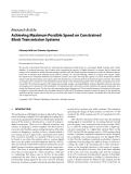 Báo cáo hóa học: "Research Article Achieving Maximum Possible Speed on Constrained Block Transmission Systems"