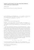 HYERS-ULAM STABILITY OF THE LINEAR RECURRENCE WITH CONSTANT COEFFICIENTS DORIAN POPA Received 5