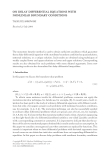 ON DELAY DIFFERENTIAL EQUATIONS WITH NONLINEAR BOUNDARY CONDITIONS TADEUSZ JANKOWSKI Received 21