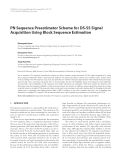 Báo cáo hóa học: " PN Sequence Preestimator Scheme for DS-SS Signal Acquisition Using Block Sequence Estimation"