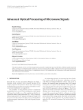 Báo cáo hóa học: "  Advanced Optical Processing of Microwave Signals Beatriz Ortega"