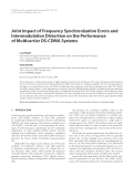 Báo cáo hóa học: " Joint Impact of Frequency Synchronization Errors and Intermodulation Distortion on the Performance of Multicarrier DS-CDMA Systems"