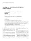 Báo cáo hóa học: " Accuracy of MFCC-Based Speaker Recognition in Series 60 Device"