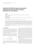 Báo cáo hóa học: " Algorithms for Blind Components Separation and Extraction from the Time-Frequency Distribution of Their Mixture"