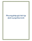 Phương pháp giải bài tập định lượng thấu kính