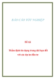 Báo cáo tốt nghiệp: Thẩm định tín dụng trung dài hạn đối với các dự án đầu tư
