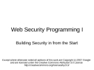 Web Security Programming I