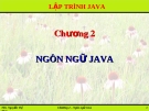 Chương 2: Ngôn ngữ Java