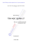 Bài giảng: Tin học quản lý (Học viên Bưu chính Viễn thông)