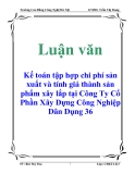 Luận văn: Kế toán tập hợp chi phí sản xuất và tính giá thành sản phẩm xây lắp tại Công Ty Cổ Phần Xây Dựng Công Nghiệp Dân Dụng 36