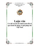 Cơ chế truyền tải chính sách tiền tệ qua kênh tín dụng và giải pháp cho Việt Nam