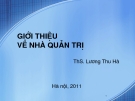 Giới thiệu về nhà quản trị