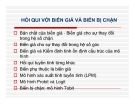 HỒI QUI VỚI BIẾN GIẢ VÀ BIẾN BỊ CHẶN