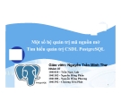 Một số hệ quản trị mã nguồn mở - Tìm hiểu quản trị CSDL PostgreSQL 